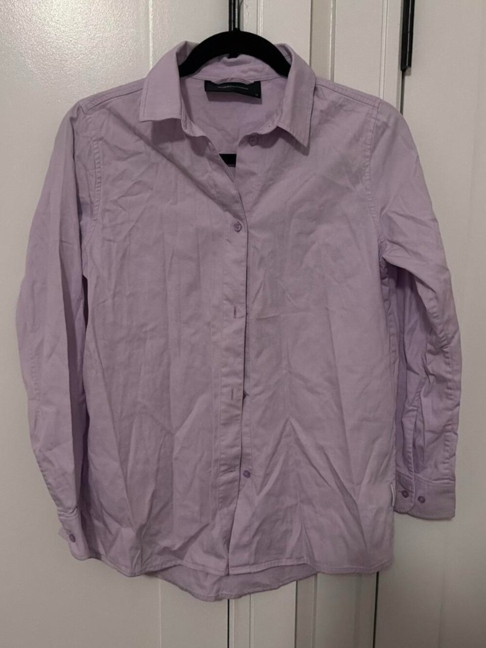 Violet purple cotton button-up shirt